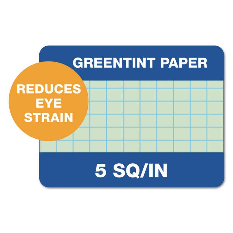 TOPS Engineering Computation Pad, 8-1/2" x 11", Glue Top, 5 x 5 Graph Rule on Back, Green Tint Paper, 3-Hole Punched, 200 Sheets (35502) - Image 3